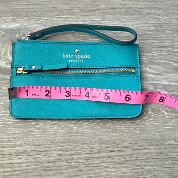 Kate Spade Turquoise Wristlet with Gold Accents - Picture 3 of 6
